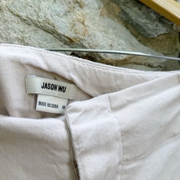 Jason Wu Linen Neutral Cargo Pants Medium - Picture 5 of 6